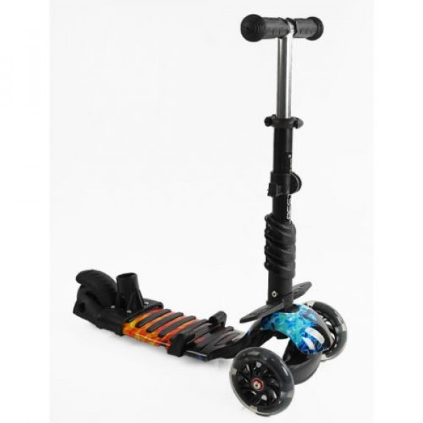 Самокат 5в1 "Best Scooter", (з доп. колесами, захисний бампер, PU колеса зі світлом, в коробці)