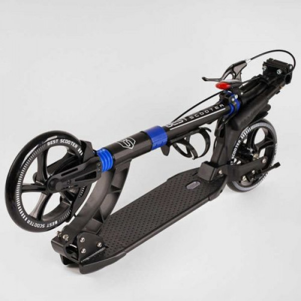 Самокат двоколісний "Best Scooter" гумовий килимок, ФАРА, переднє колесо PU 230 мм, заднє колесо 200 мм, 2 амортизатори, дискове гальмо
