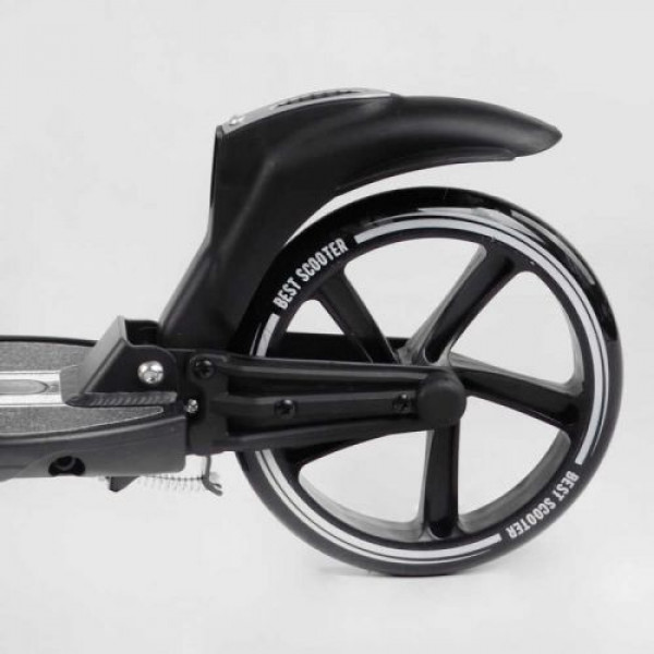 Самокат двоколісний "Best Scooter" (ФАРА, колеса PU 200мм, 2 амортизатори, затискач керма, ручне гальмо, в коробці)