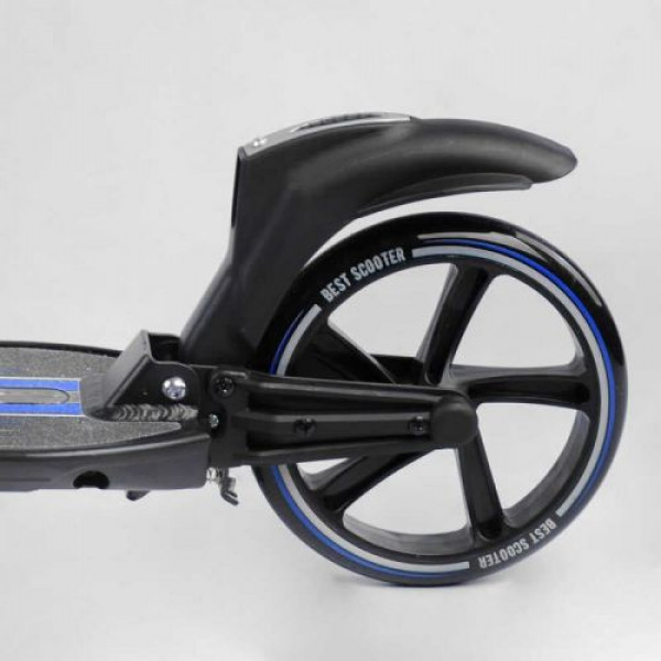 Самокат двоколісний "Best Scooter" (ФАРА, колеса PU 200мм, 2 амортизатори, затискач керма, ручне гальмо, в коробці)