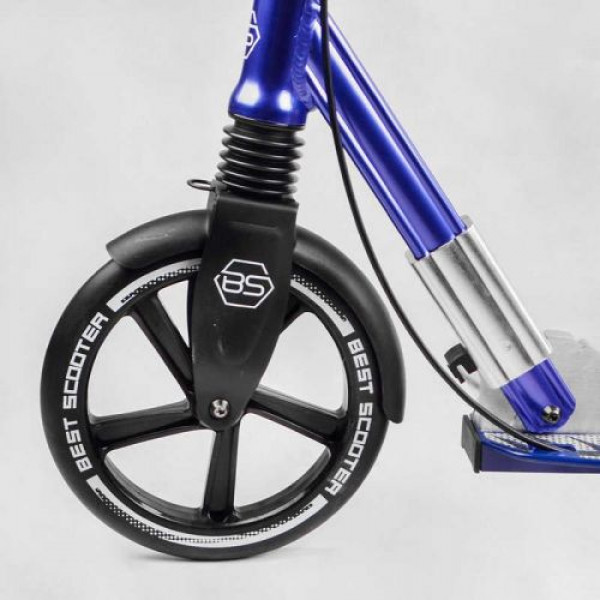 Самокат алюмінієвий "Best Scooter" (колеса PU, ФАРА, затискач керма, d передніх коліс - 230мм, d задніх коліс 200мм, 1 амортизатор передній)
