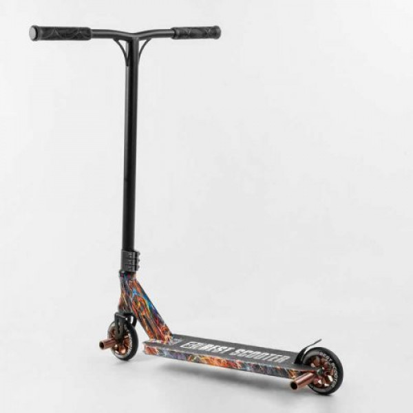 Самокат трюковий "Best Scooter" (HIC-система, ПЕГИ, алюмінієвий диск та дека з ПРИНТОМ, колеса PU, d = 110мм, ширина керма - 60 см)