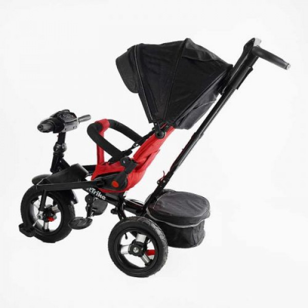 Велосипед-коляска Best Trike ПОВОРОТНЕ СИДІННЯ, СКЛАДНЕ КЕРМО, ФАРА МУЗИЧНА З USB,Bluetooth НАДУВНІ КОЛЕСА, ПУЛЬТ ВКЛЮЧЕННЯ СВІТЛА І ЗВУКУ