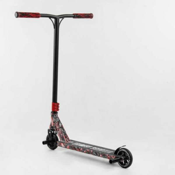Самокат трюковий "Best Scooter" (HIC-система, ПЕГИ, алюмінієвий диск та дека з ПРИНТОМ, колеса PU, d = 110 мм, ширина керма - 60 см, в коробці)