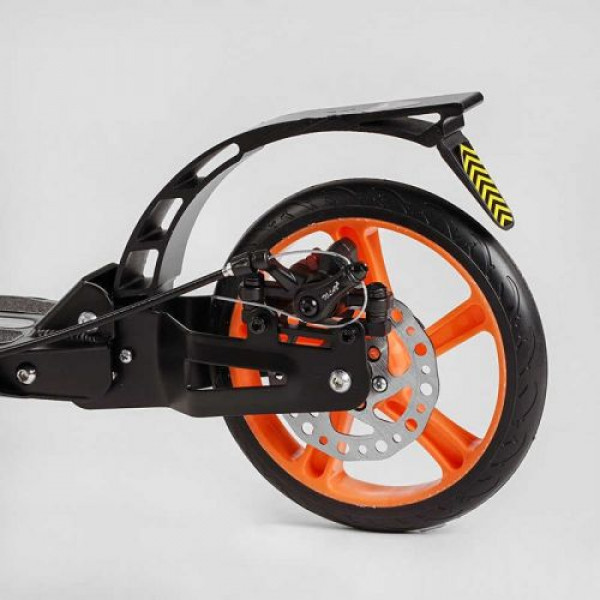 Самокат алюмінієвий "Best Scooter Factor" (ручне дискове гальмо, діаметр PU коліс - 200мм, 2 амортизатори, підсклянник)
