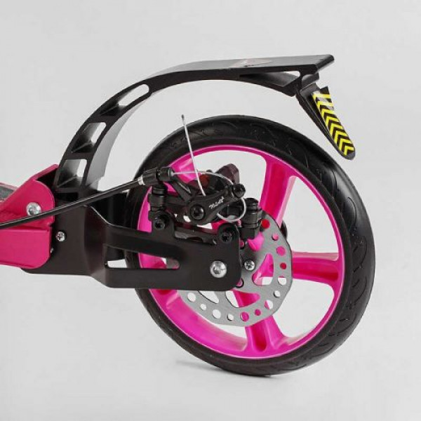 Самокат алюмінієвий "Best Scooter Factor" (ручне дискове гальмо, діаметр PU коліс - 200мм, 2 амортизатори, підстаканник)