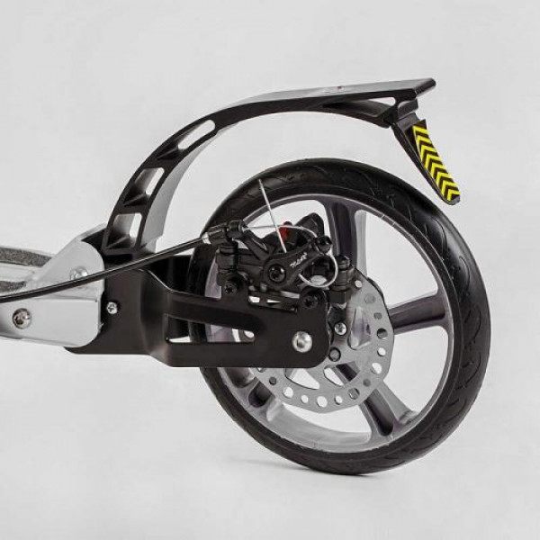 Самокат алюмінієвий "Best Scooter Factor" (ручне дискове гальмо, діаметр PU коліс - 200мм, 2 амортизатори, підсклянник)
