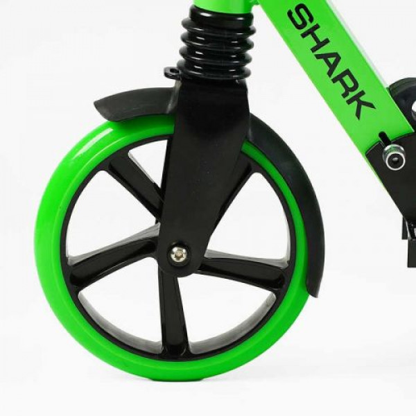 Самокат двоколісний "Best Scooter SHARK" (з ручним гальмом, затискач керма, колеса PU - 20 см, 1 амортизатор, в коробці)