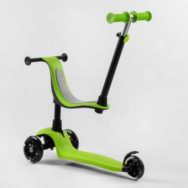Самокат триколісний Best Scooter PL-315 колеса PU зі світлом, сидіння, батьківська ручка, в коробці