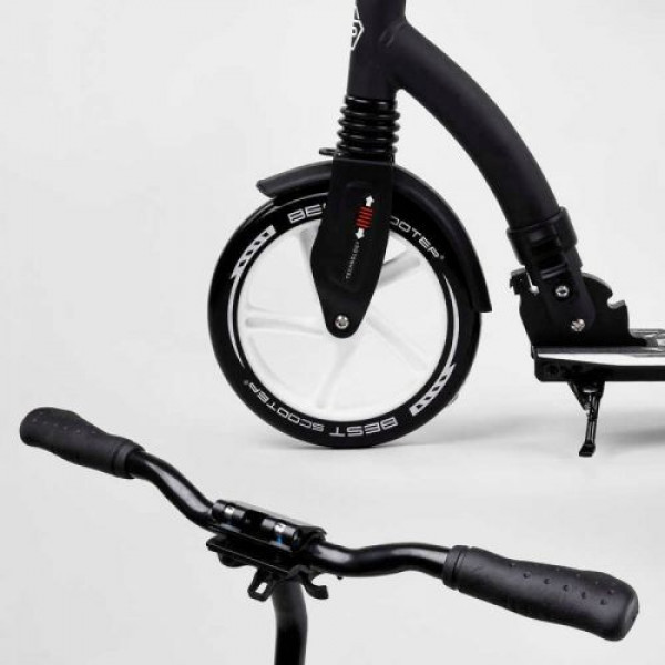 Самокат двоколісний Best Scooter 75343 колеса PU - переднє 23 см, заднє - 20 см, 1 амортизатор, широкий руль, зажим руля, в коробці