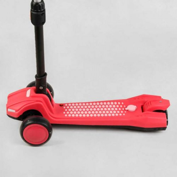 Самокат триколісний "Best Scooter" з парогенератором (6) складне кермо, ЗВУК МАШИНИ, ДИМ, СВІТЛО, пластмасовий, колеса PU 120х35мм, в коробці