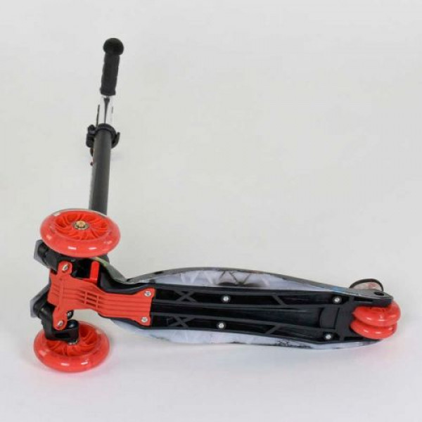 Самокат "Best Scooter" пластмасовий, 4 колеса PU, СВІТЛО, трубка керма алюмінієва, d = 12 см, в коробці