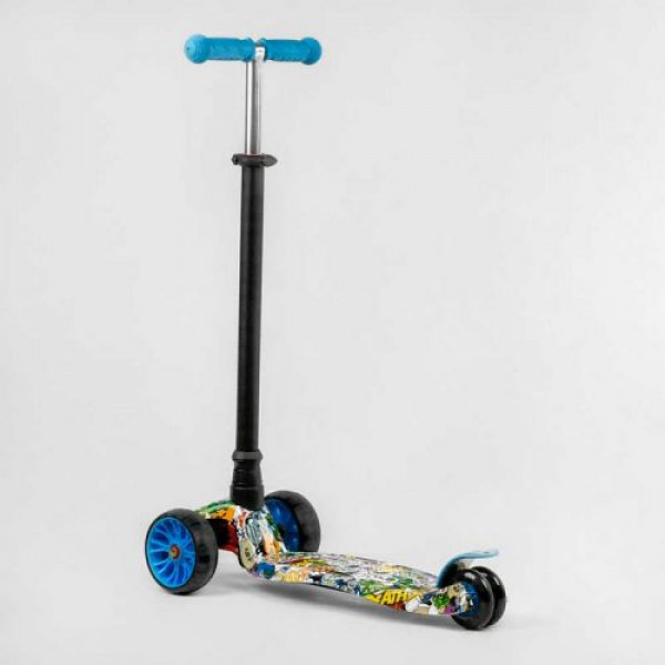 Самокат триколісний “Best Scooter”, кермо знімне, колеса PU зі світлом, переднє 130х25 мм, задні здвоєні 80х45 мм, в коробці