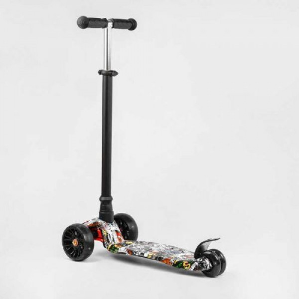 Самокат триколісний "Best Scooter", знімне кермо, колеса PU зі світлом, переднє 130х25 мм, задні здвоєні 80х45 мм, в коробці