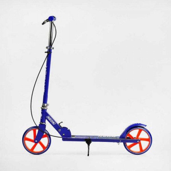 Самокат двоколісний Skyper Neon N-41417 (6) сталева рама, ручне гальмо, колеса PU діаметр 200мм, грипси гумові