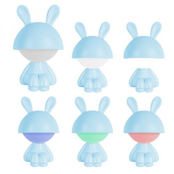 Світильник-нічник LED з акумулятором Cute Bunny, блакитний