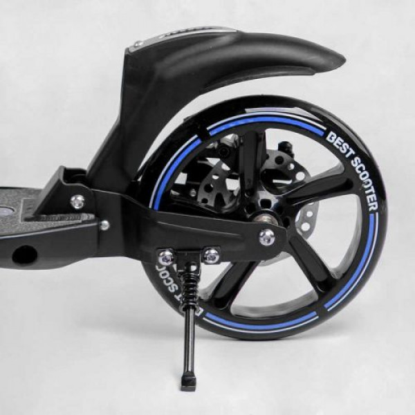 Самокат двоколісний "Best Scooter" (ФАРА, переднє колесо PU 230 мм, заднє колесо 200мм, 2 амортизатори, дискове гальмо, затискач керма)