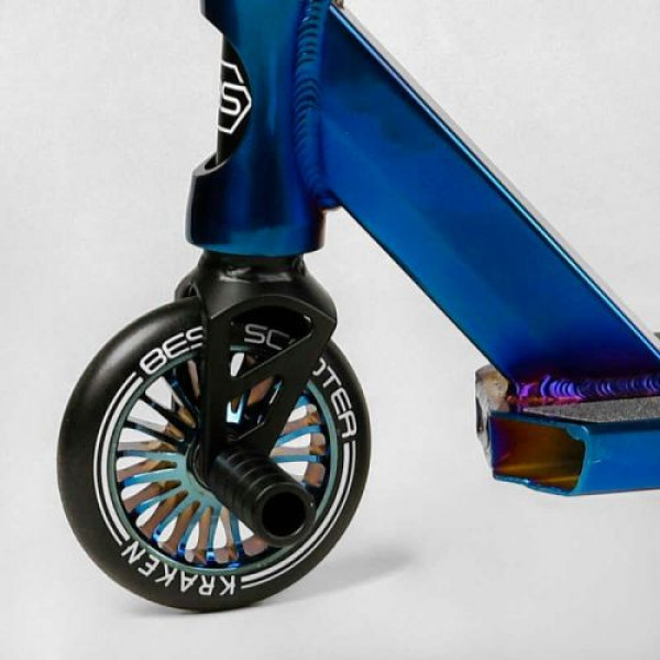 Самокат трюковий "Best Scooter. Kraken" (HIC-система, ПЕГИ, алюмінієвий диск та дека, АНОДОВАНИЙ, колеса PU 110мм, ширина керма 58 см)