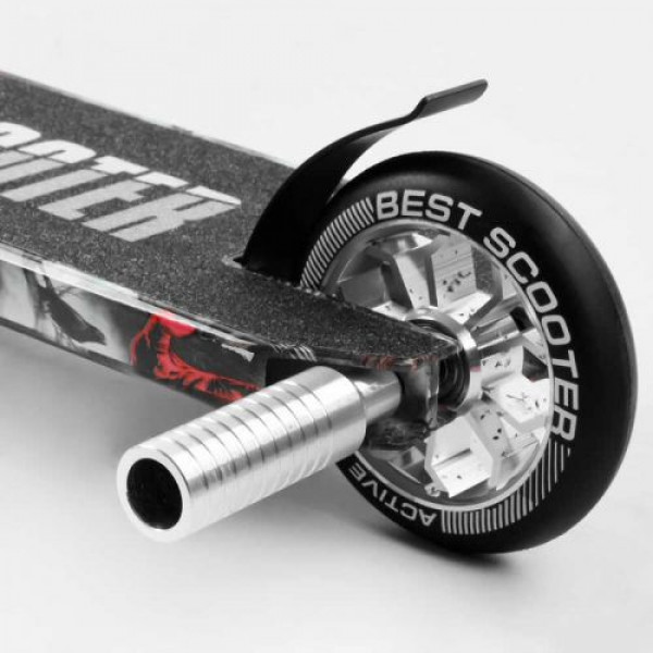 Самокат трюковий "Best Scooter" (HIC-система, ПЕГИ, алюмінієвий диск та дека з ПРИНТОМ, колеса PU, d = 110мм, ширина керма - 60 см, в коробці)