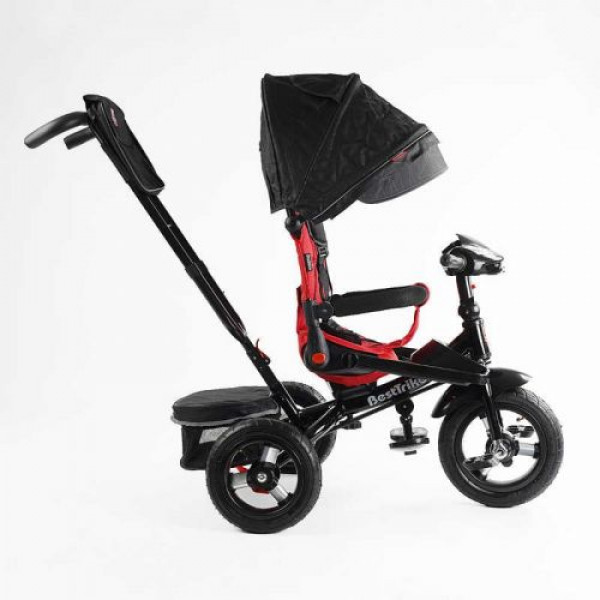 Велосипед-коляска Best Trike ПОВОРОТНЕ СИДІННЯ, СКЛАДНЕ КЕРМО, ФАРА МУЗИЧНА З USB,Bluetooth НАДУВНІ КОЛЕСА, ПУЛЬТ ВКЛЮЧЕННЯ СВІТЛА І ЗВУКУ