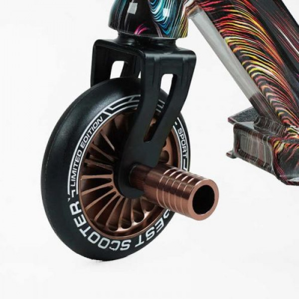 Самокат трюковий "Best Scooter" (HIC-система, ПЕГИ, алюмінієвий диск та дека з ПРИНТОМ, колеса PU, d = 110мм, ширина керма - 60 см)