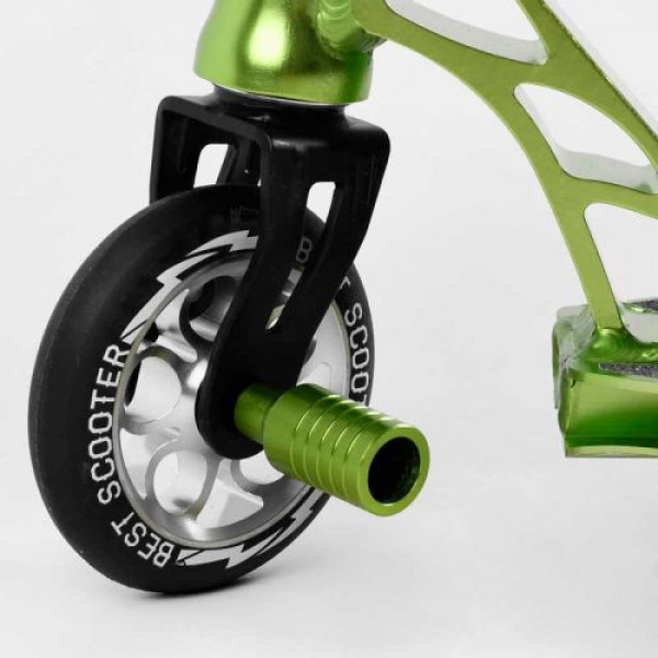 Самокат трюковий "Best Scooter" (HIC-система, ПЕГИ, алюмінієвий диск та дека, АНОДОВАНЕ ФАРБУВАННЯ, колеса PU, d = 110мм, ширина керма - 60 см)