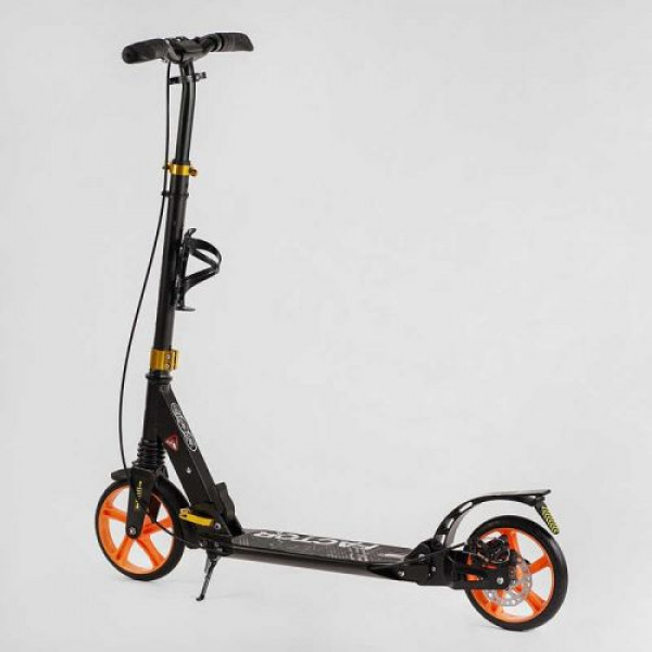 Самокат алюмінієвий "Best Scooter Factor" (ручне дискове гальмо, діаметр PU коліс - 200мм, 2 амортизатори, підсклянник)