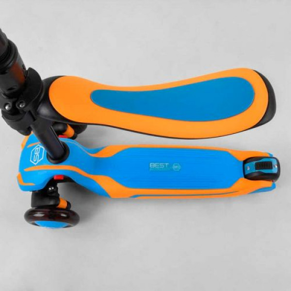 Самокат триколісний "Best Scooter" (з сидінням, алюмінієве кермо, 3 колеса PU зі світлом, d = 12 см)