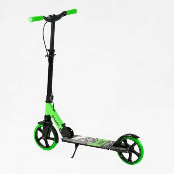Самокат двоколісний "Best Scooter SHARK" (з ручним гальмом, затискач керма, колеса PU - 20 см, 1 амортизатор, в коробці)
