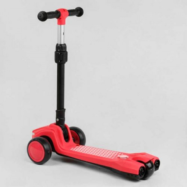 Самокат триколісний "Best Scooter" з парогенератором (6) складне кермо, ЗВУК МАШИНИ, ДИМ, СВІТЛО, пластмасовий, колеса PU 120х35мм, в коробці