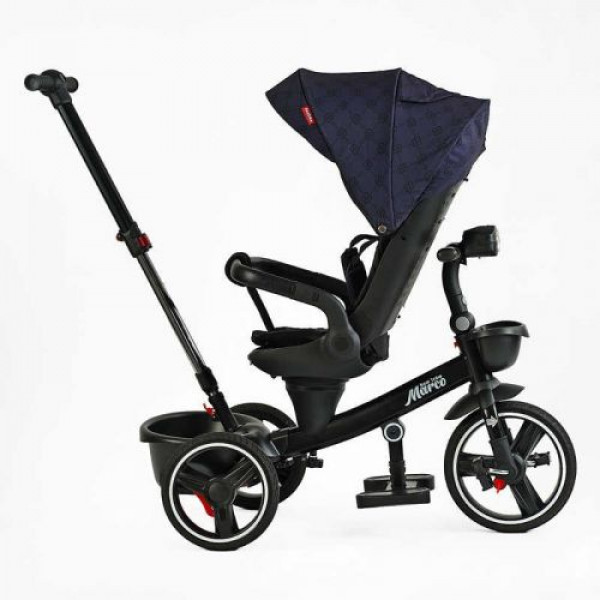 Велосипед "BestTrike Marco" (поворотне сидіння, складне кермо, колеса з прогумованим PU, кошик, телескопічна ручка, фара музична)