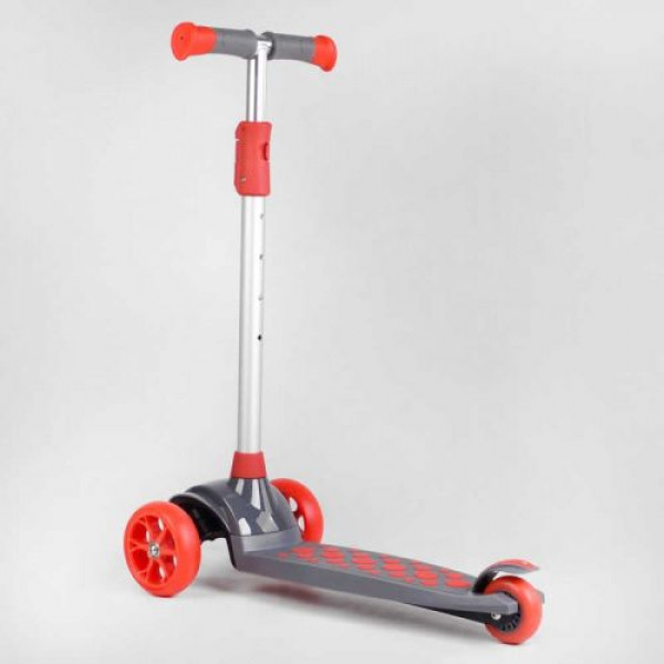 Самокат триколісний LK-52003 Best Scooter (4) СВІТЛО ДЕКИ, КОЛІС І ДИСКІВ, знімне кермо, передні колеса PU 120х35мм, задні колеса PU 80х30мм
