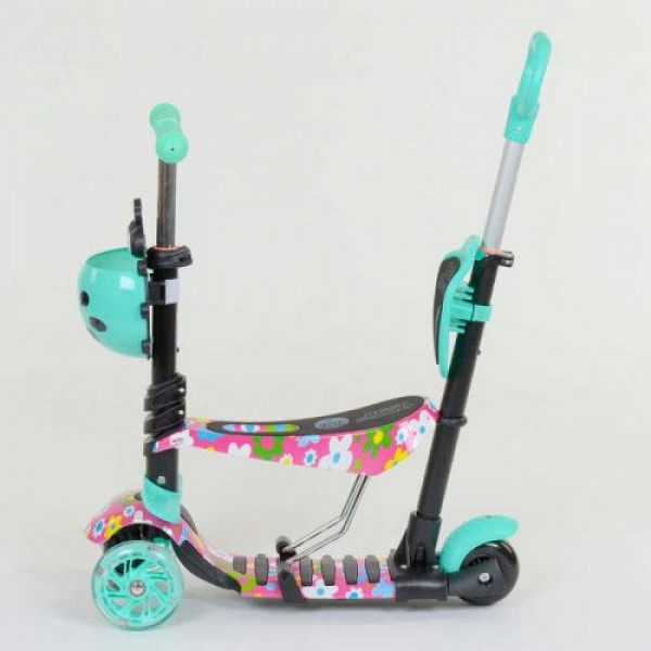 Самокат 5в1 43702 (1) Best Scooter, АБСТРАКЦІЯ, PU колеса, ПІДСВІТКА КОЛІС, в коробці