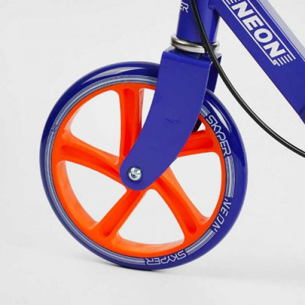 Самокат двоколісний Skyper Neon N-41417 (6) сталева рама, ручне гальмо, колеса PU діаметр 200мм, грипси гумові