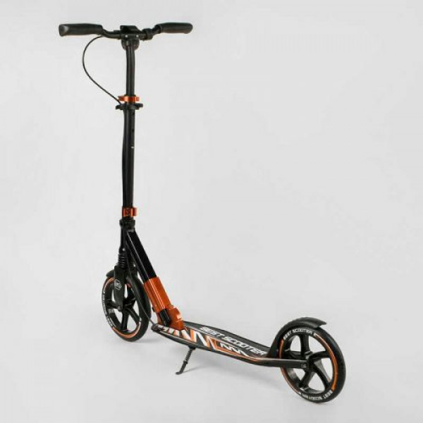 Самокат алюмінієвий Best Scooter 79740 колеса PU, ФАРА, затискач керма, d передніх коліс - 230мм, d задніх коліс 200мм, 1 амортизатор передній