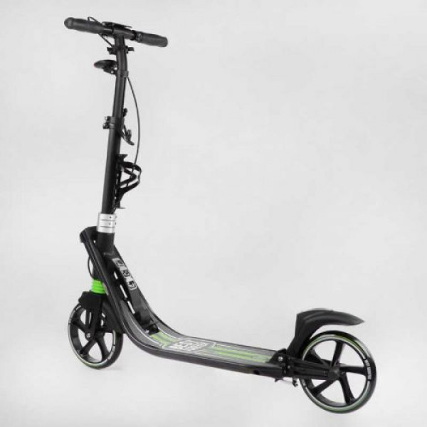 Самокат двоколісний "Best Scooter" (ФАРА, колеса PU 200мм, 2 амортизатори, затискач керма, ручне гальмо, в коробці)