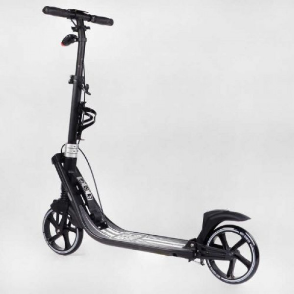 Самокат двоколісний "Best Scooter" (ФАРА, колеса PU 200мм, 2 амортизатори, затискач керма, ручне гальмо, в коробці)