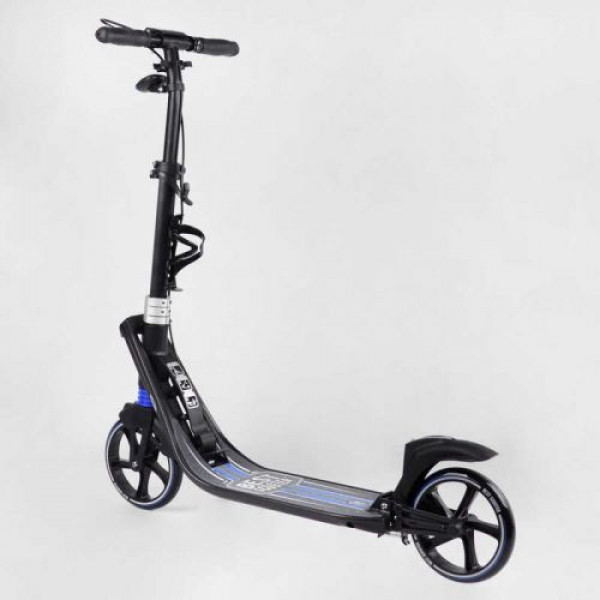Самокат двоколісний "Best Scooter" (ФАРА, колеса PU 200мм, 2 амортизатори, затискач керма, ручне гальмо, в коробці)