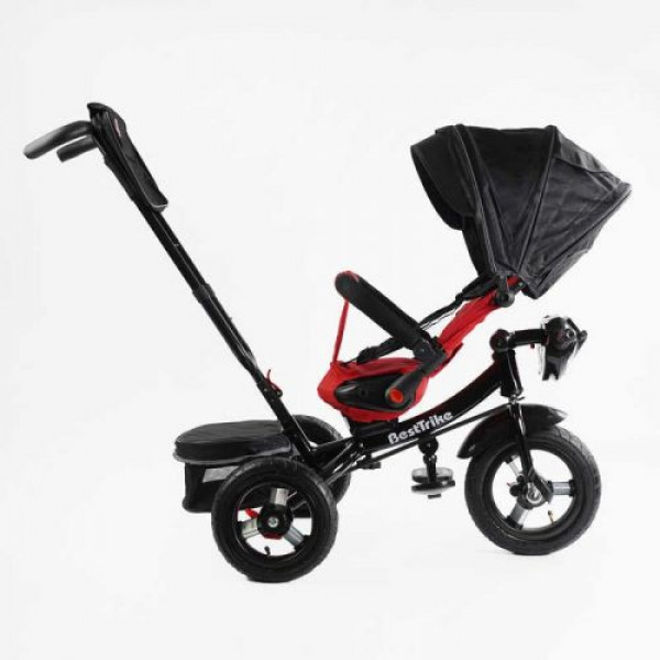 Велосипед-коляска Best Trike ПОВОРОТНЕ СИДІННЯ, СКЛАДНЕ КЕРМО, ФАРА МУЗИЧНА З USB,Bluetooth НАДУВНІ КОЛЕСА, ПУЛЬТ ВКЛЮЧЕННЯ СВІТЛА І ЗВУКУ