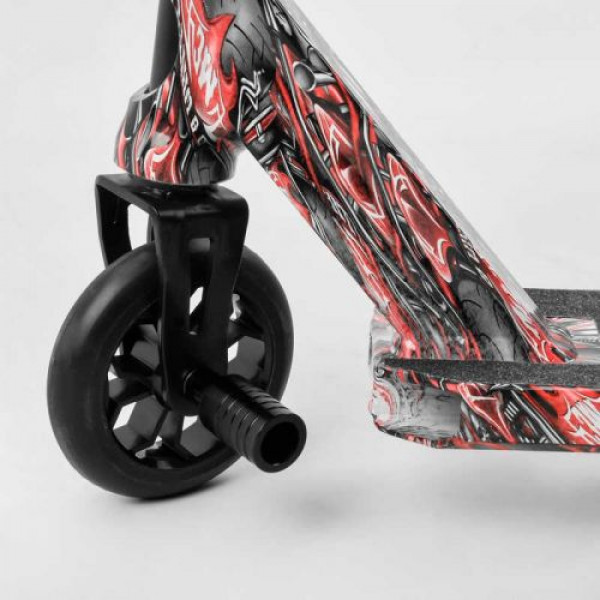 Самокат трюковий "Best Scooter" (HIC-система, ПЕГИ, алюмінієвий диск та дека з ПРИНТОМ, колеса PU, d = 110 мм, ширина керма - 60 см, в коробці)