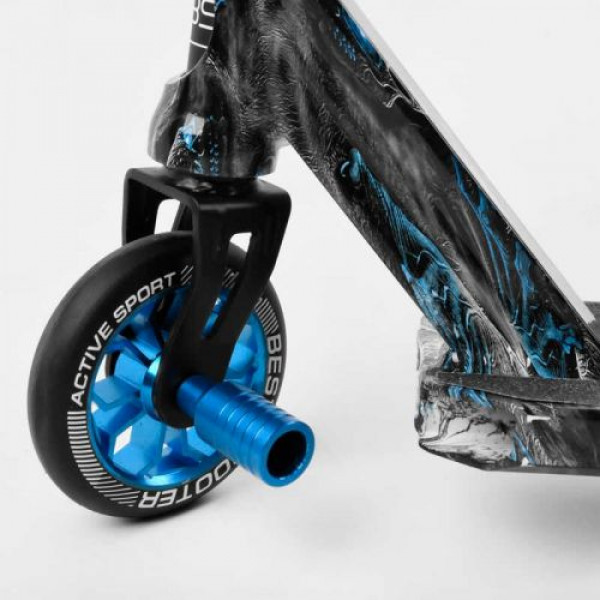 Самокат трюковий "Best Scooter" (HIC-система, ПЕГИ, алюмінієвий диск та дека з ПРИНТОМ, колеса PU, d = 110мм, ширина керма - 60 см)