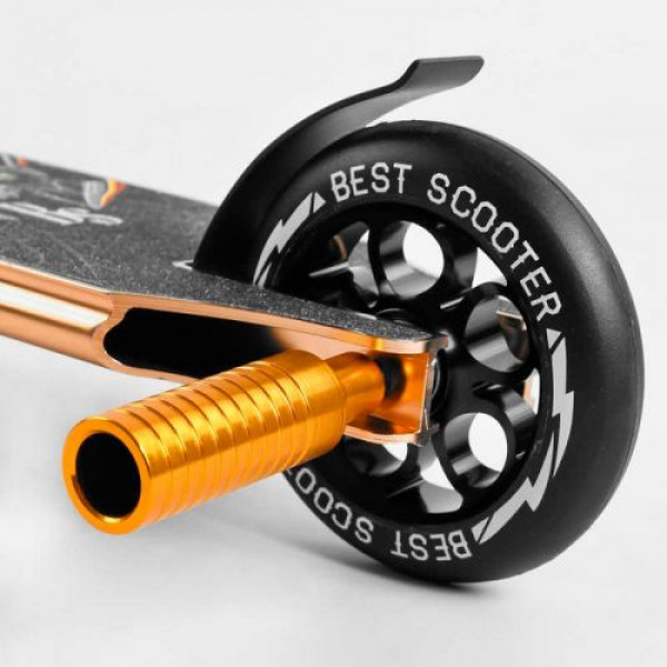 Самокат трюковий "Best Scooter" (HIC-система, ПЕГИ, алюмінієвий диск та дека, АНОДОВАНЕ ФАРБУВАННЯ, колеса PU, d = 110мм, ширина керма - 60 см)