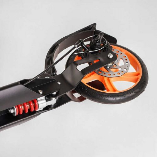 Самокат алюмінієвий "Best Scooter Factor" (ручне дискове гальмо, діаметр PU коліс - 200мм, 2 амортизатори, підсклянник)