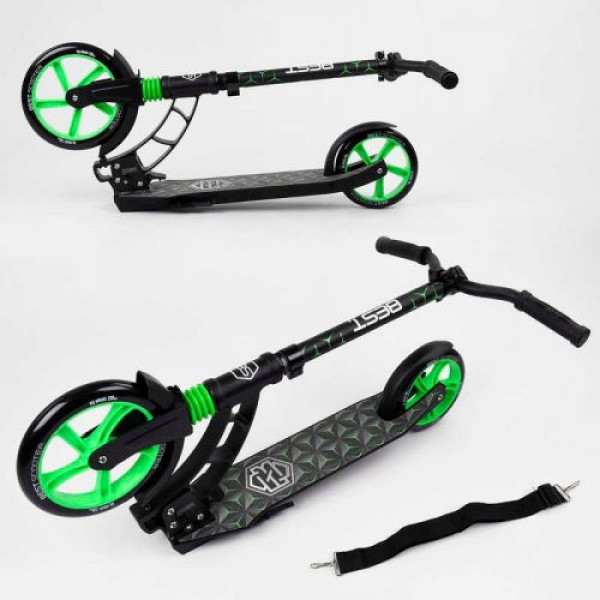 Самокат двоколісний "Best Scoote" (колеса PU, d переднього колеса - 23 см, d заднього колеса - 18 см, 1 амортизатор передній)