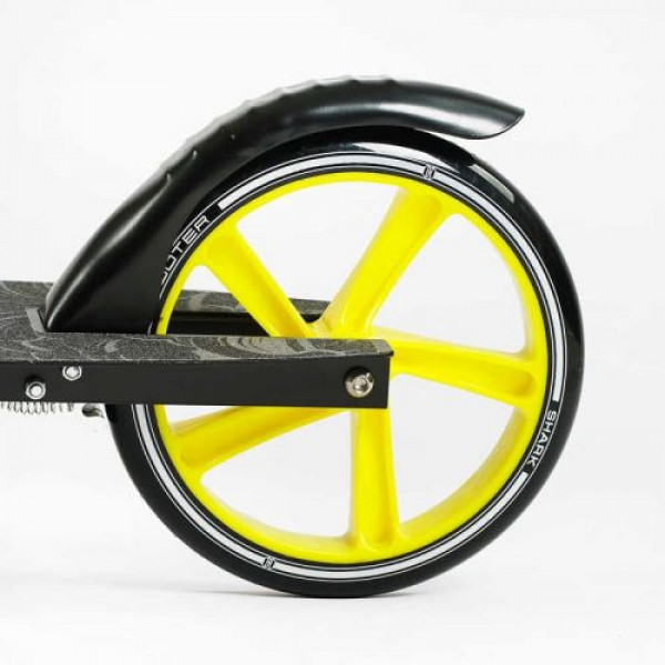 Самокат двоколісний "Best Scooter SHARK" (з ручним гальмом, затискач керма, колеса PU - 20 см, 1 амортизатор, в коробці)