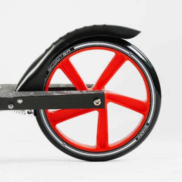 Самокат двоколісний "Best Scooter SHARK" (з ручним гальмом, затискач керма, колеса PU - 20 см, 1 амортизатор, в коробці)