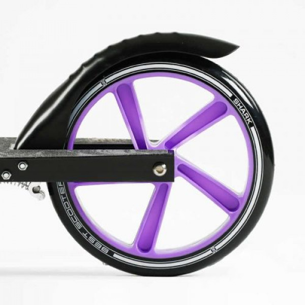 Самокат двоколісний "Best Scooter SHARK" (з ручним гальмом, затискач керма, колеса PU - 20 см, 1 амортизатор, в коробці)