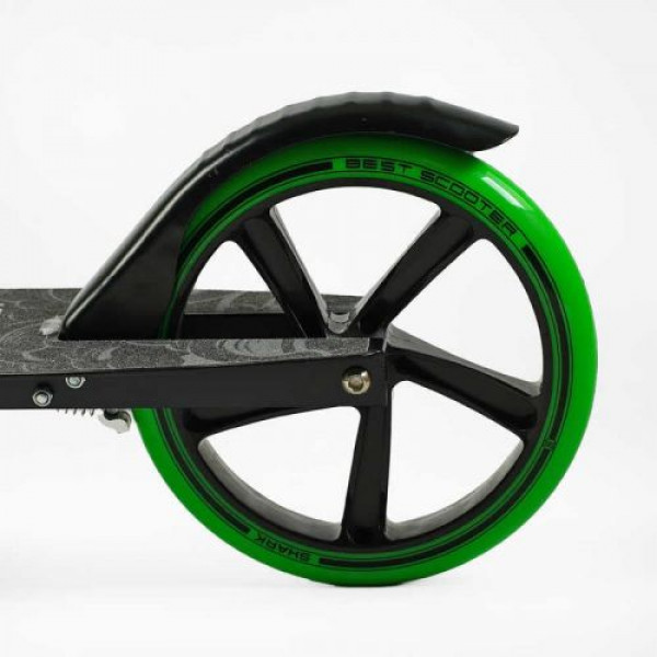 Самокат двоколісний "Best Scooter SHARK" (з ручним гальмом, затискач керма, колеса PU - 20 см, 1 амортизатор, в коробці)