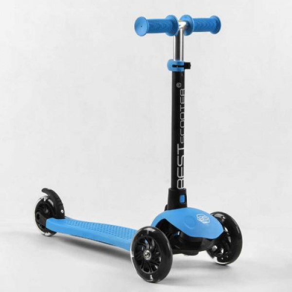 Самокат триколісний Best Scooter PL-422 колеса PU зі світлом, сидіння, батьківська ручка, в коробці