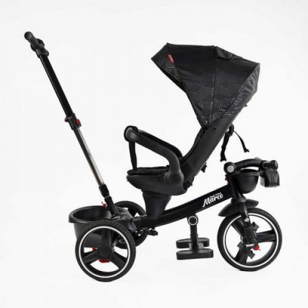 Велосипед "BestTrike Marco" поворотне сидіння, складне кермо, колеса з прогумованим PU, кошик, телескопічна ручка, фара музична